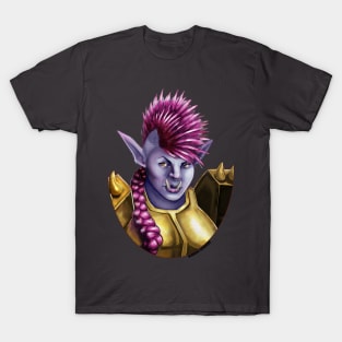 Purple Punk Orc Warrior Lady T-Shirt